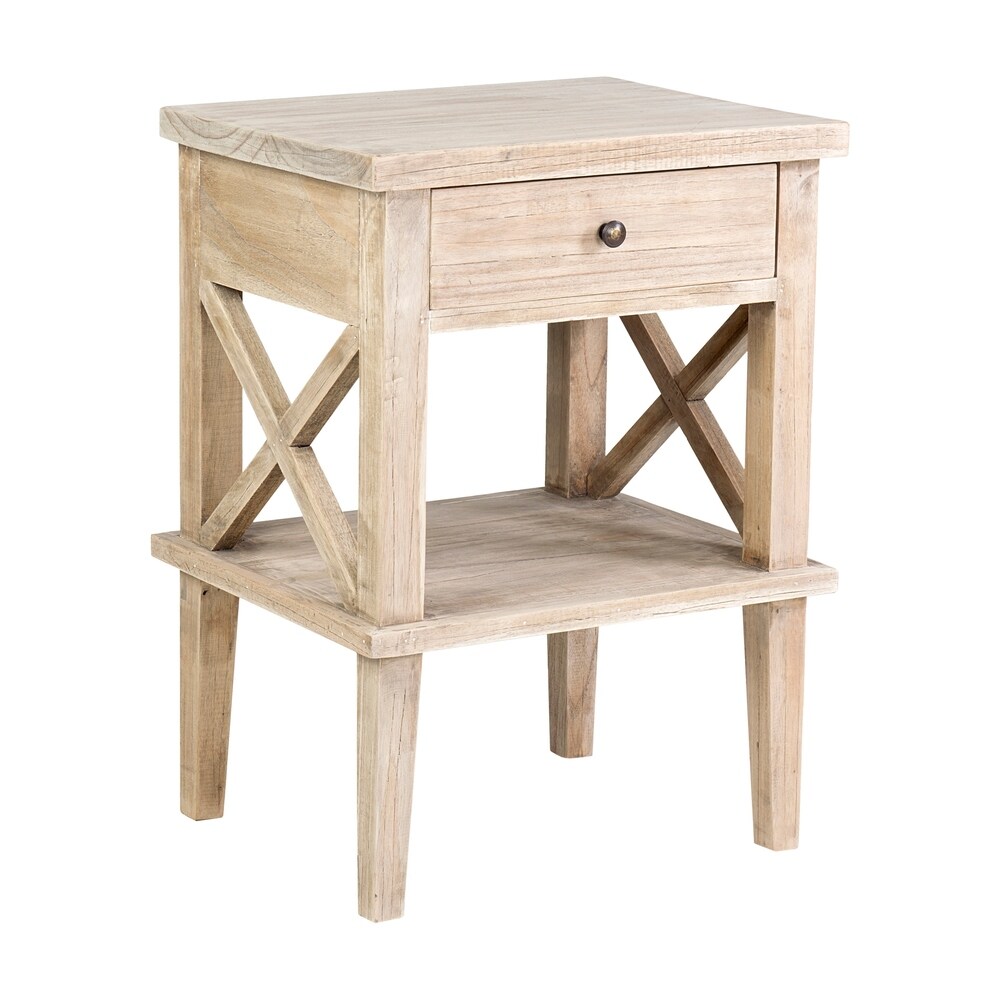 natural light wood nightstand