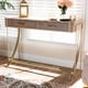 preview thumbnail 2 of 7, Modern and Contemporary Natural Brown 2-Drawer Console Table