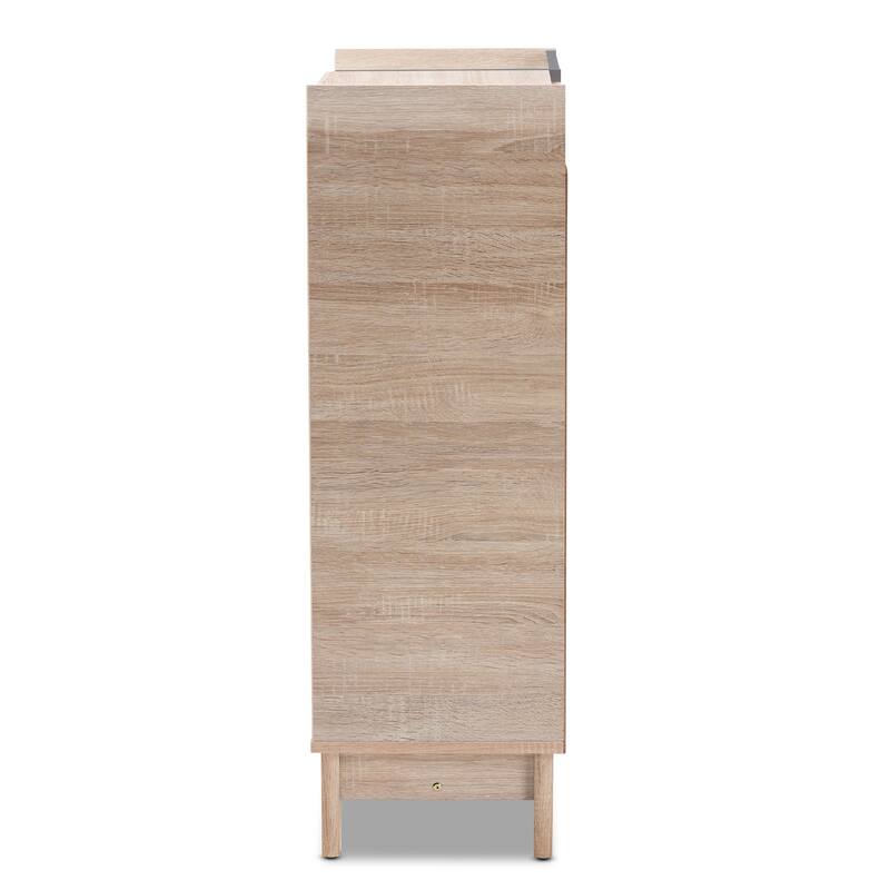 Mid-Century Two-Tone Shoe Cabinet with Drawer