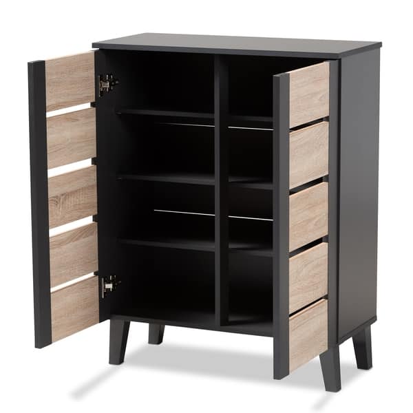 Shop Modern And Contemporary Two Tone 2 Door Shoe Storage Cabinet