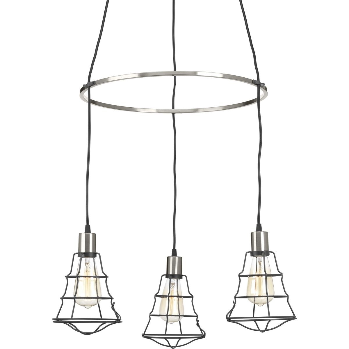 Gauge Collection Brushed Nickel/Graphite Finish Steel 6-light Chandelier - Chandeliers For Bedrooms by Overstock.com