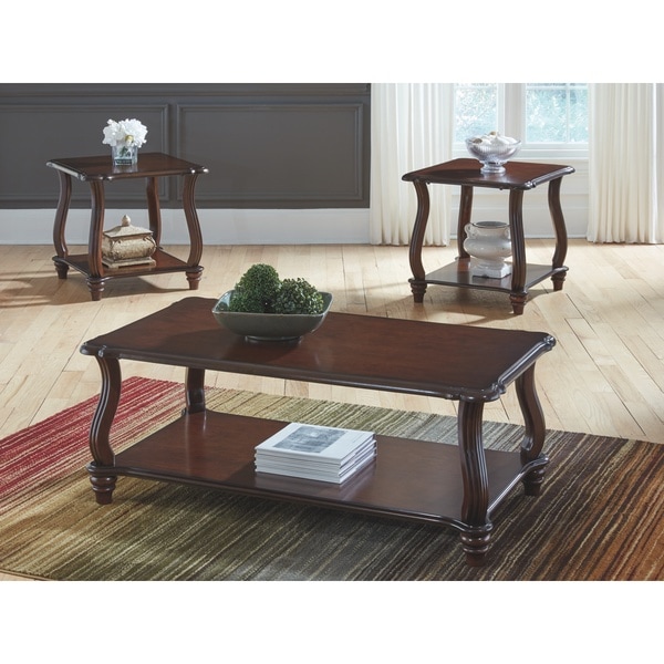 Shop Carshaw Dark Brown Coffee Table and Two End Tables ...