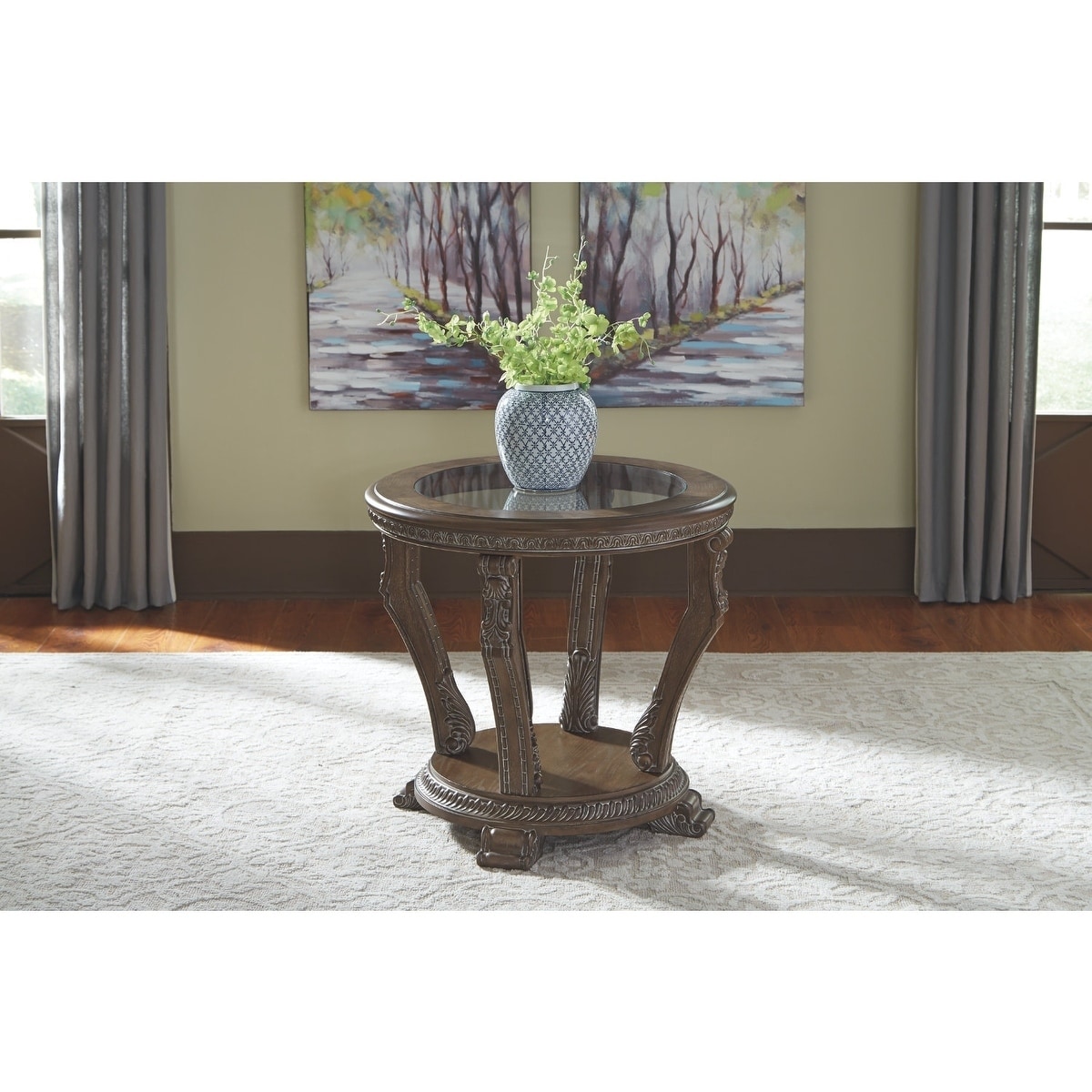 Charmond Oval Cocktail Ashley Charmond Coffee Table Maylee Round