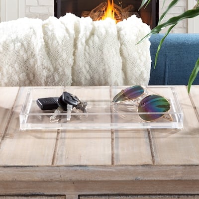 Acrylic Tray Organizer - Clear Minimalist Catchall Holder by Lavish Home