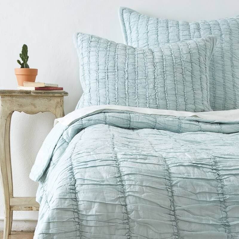 Cottage Home Ruched Seaglass Cotton Sham On Sale Bed Bath & Beyond