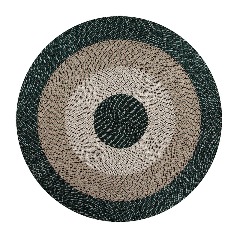 Better Trends Country Braided Reversible Indoor Area Rug - Hunter Stripe - 8' Round