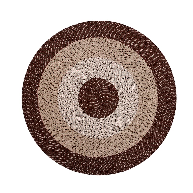 Better Trends Country Braided Reversible Indoor Area Rug - Brown Stripe - 8' Round