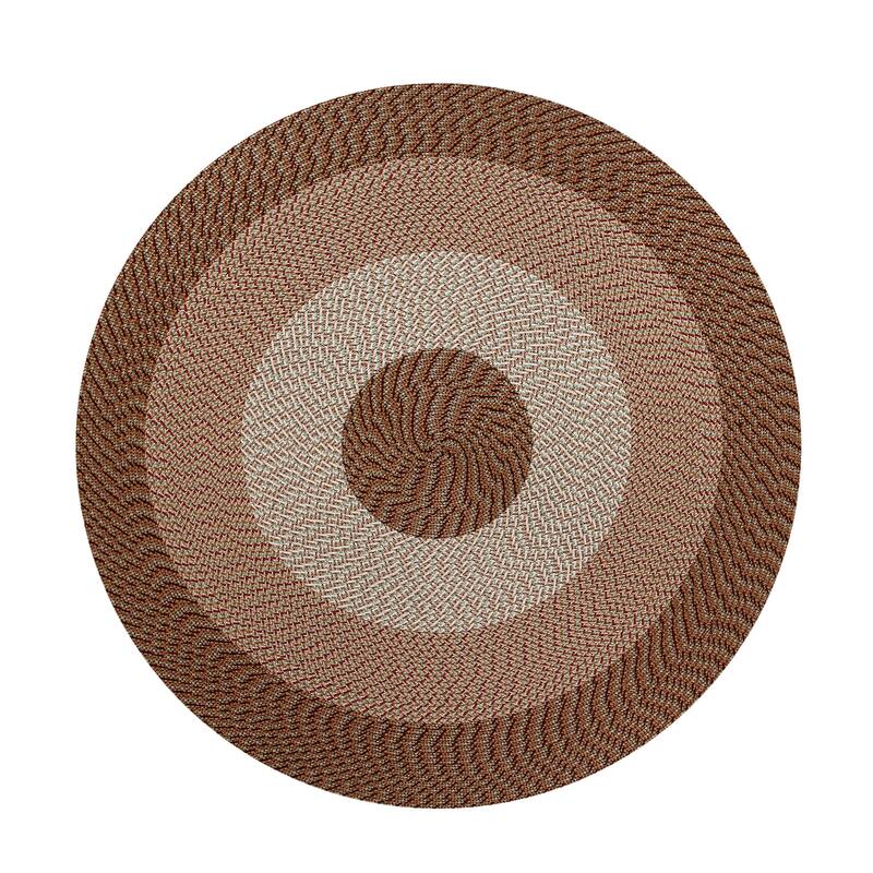 Better Trends Country Braided Reversible Indoor Area Rug - Straw Stripe - 8' Round