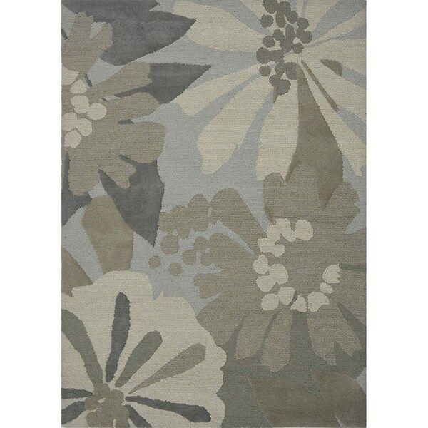 Livingston Home LH14-343 Wool Tufted Area Rug (Loft Sage, 7"x10") - 7"x10"