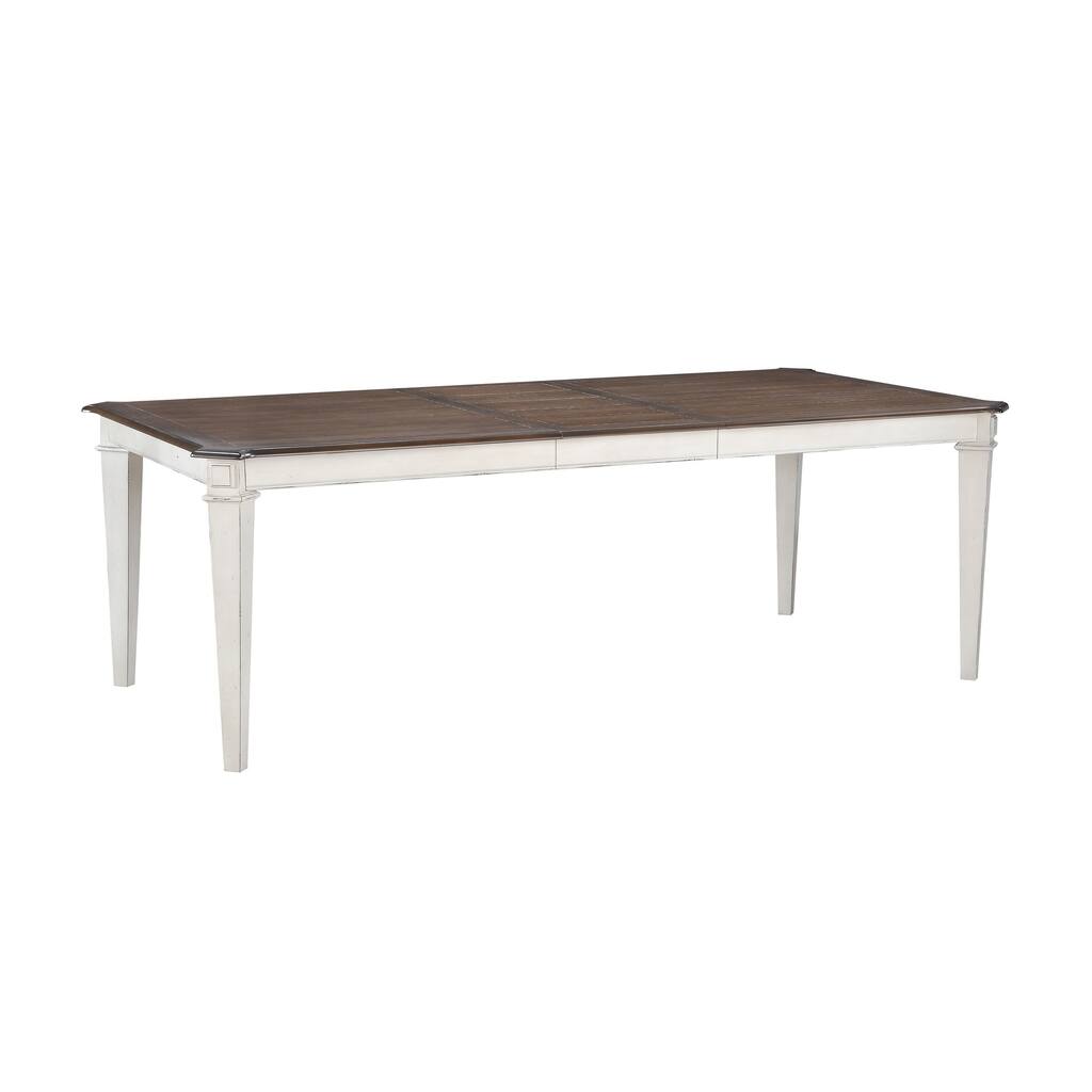 Anastasia Antique White Dining Table with Leaf - Antique White