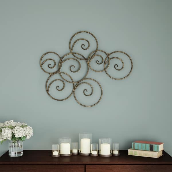 slide 1 of 8, Carson Carrington Geometric Scrolled Circles Wall Decor