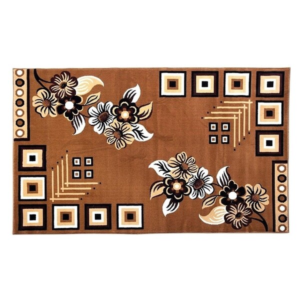 100% PREMIUM POLYPROPYLENE with JUTE BLEND LATEX BACKING AREA RUGS (5" x 8",GOLD) - Gold