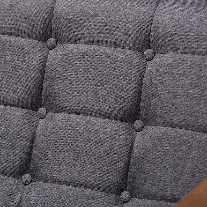 Mid-Century Gray Fabric Lounge Chair