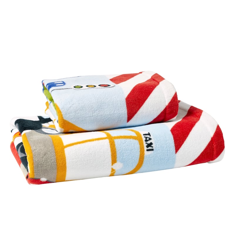 Dream Factory Trains and Trucks Cotton Hand Towel - 16W x 26L