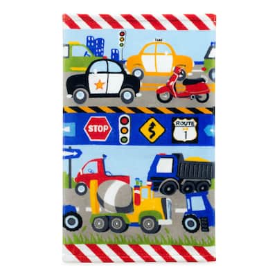 Dream Factory Trains and Trucks Cotton Hand Towel - 16W x 26L