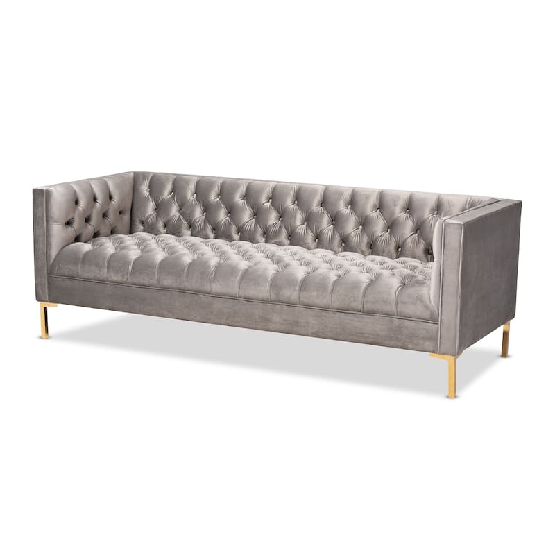 Glam Velvet Sofa - Grey
