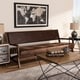preview thumbnail 9 of 8, Baxton Studio Rustic Brown Faux Leather Sofa