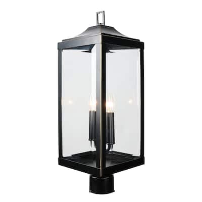 2 Light Outdoor Post Lantern in Imperial Black