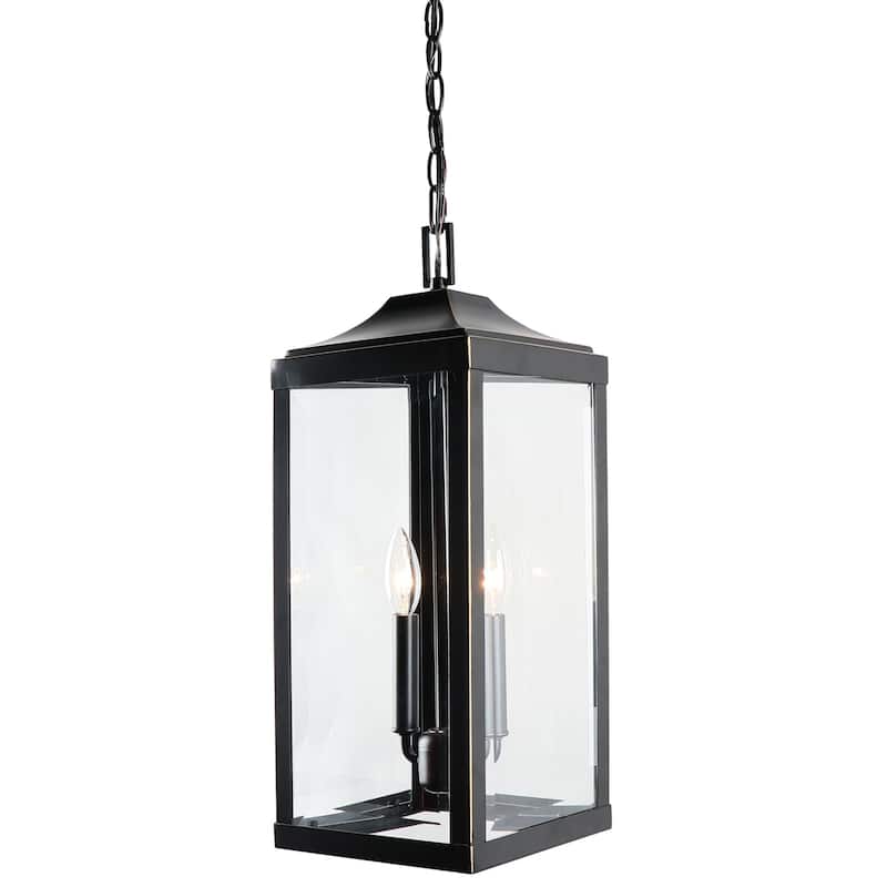 2-light Imperial Black Outdoor Hanging Lantern