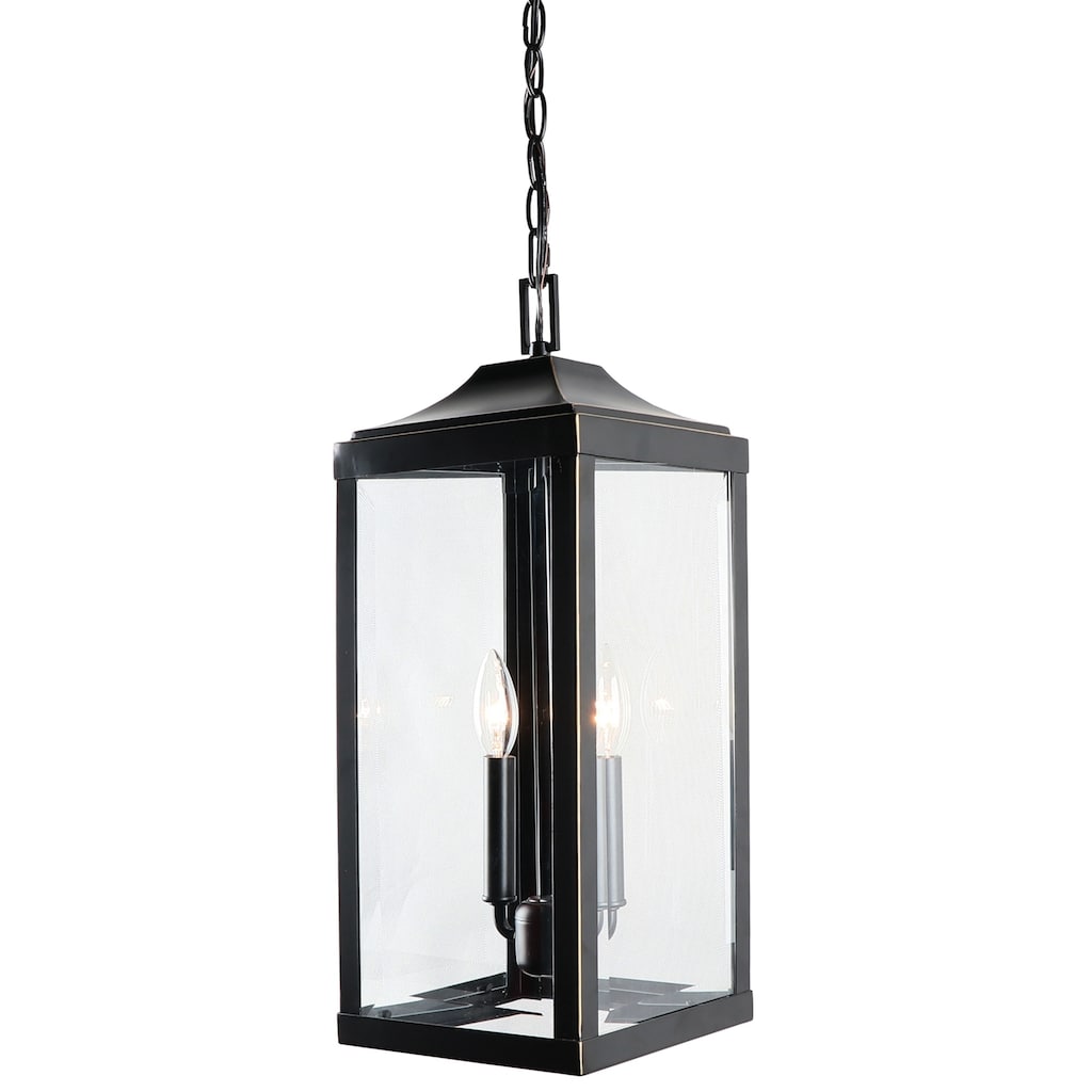 2-light Imperial Black Outdoor Hanging Lantern