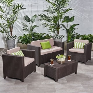 Waverly Outdoor 4-seater Chat Set by Christopher Knight Home