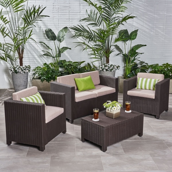 4 seater rattan bistro set