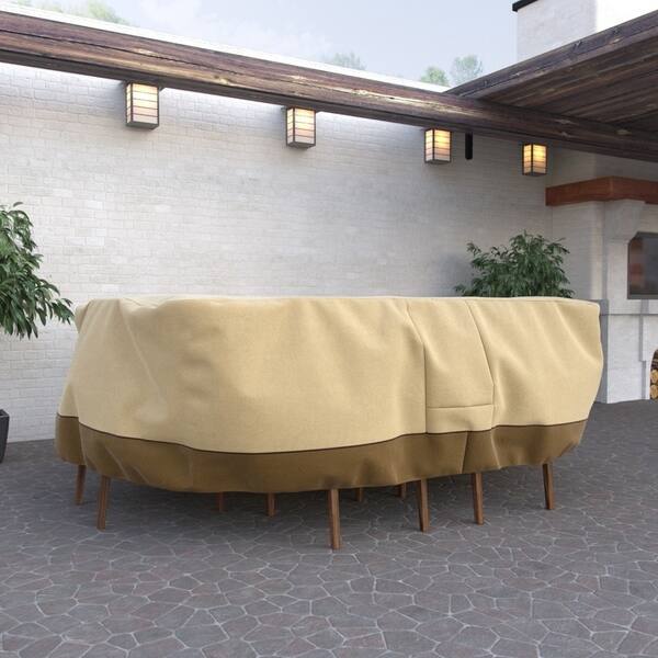 Shop Dura Covers Fade Proof Heavy Duty Oval Rectangular Patio Table And Chair Set Cover Pebble Large Overstock 27166309