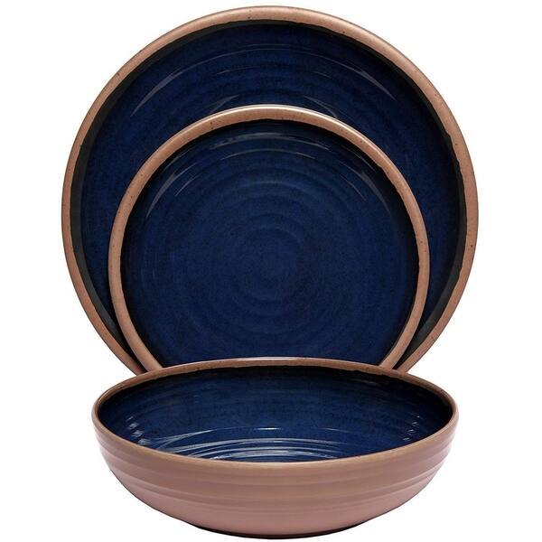 Shop Melange 18 Pcs Melamine Dinnerware Set Clay Collection Color Navy Dinner Plate Salad Plate Soup Bowl 6 Each Overstock 27167939