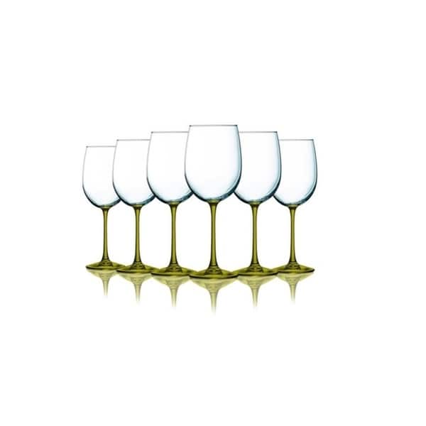 Amber Wine Glasses With Beautiful Colored Stem Accent 19 Oz Overstock 27168093 overstock com