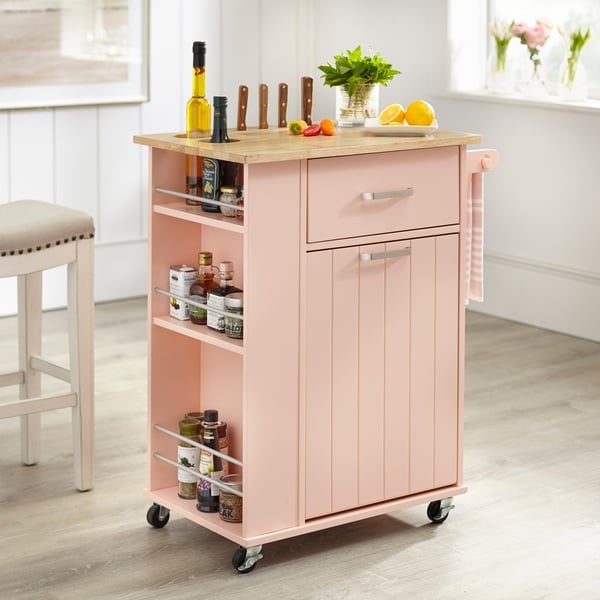 Shop Simple Living Red Sonoma Kitchen Cart - On Sale ...