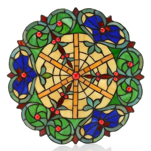 Cassia Multicolored 14inch Stained Glass Accent Panel With Stand Overstock 27168663