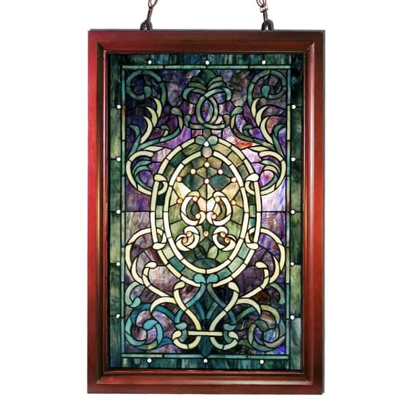 HomeRoots Tiffany-style Purple Wooden...