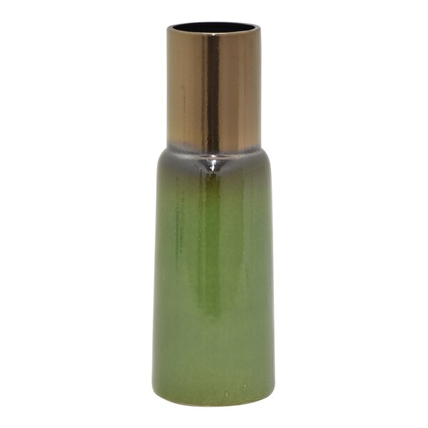 18" h Green Ceramic Vase by Three Hands