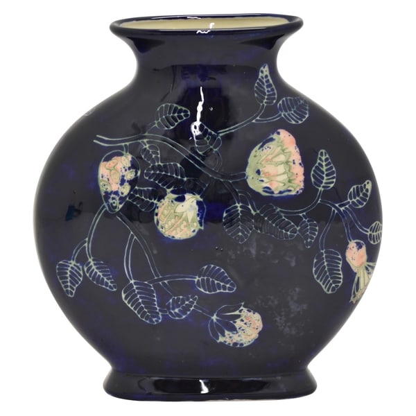 12" h Blue Ceramic Vase by Three Hands