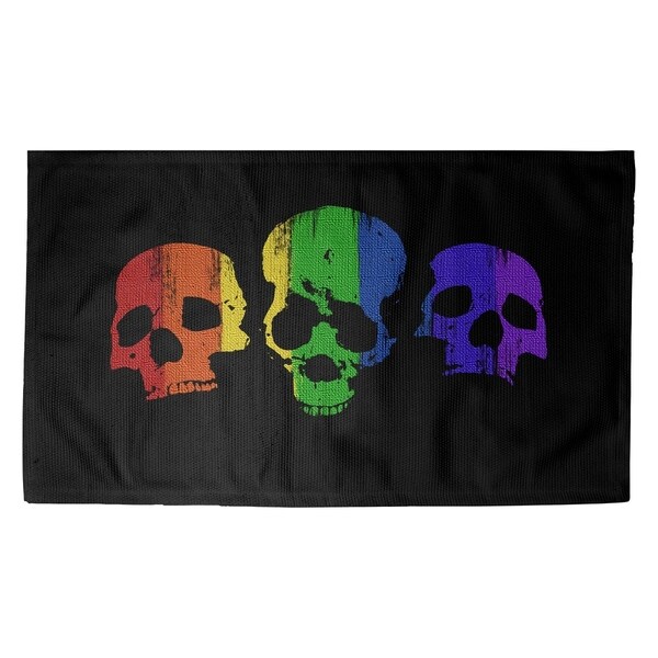 Katelyn Smith Rainbow Skulls Dobby Rug