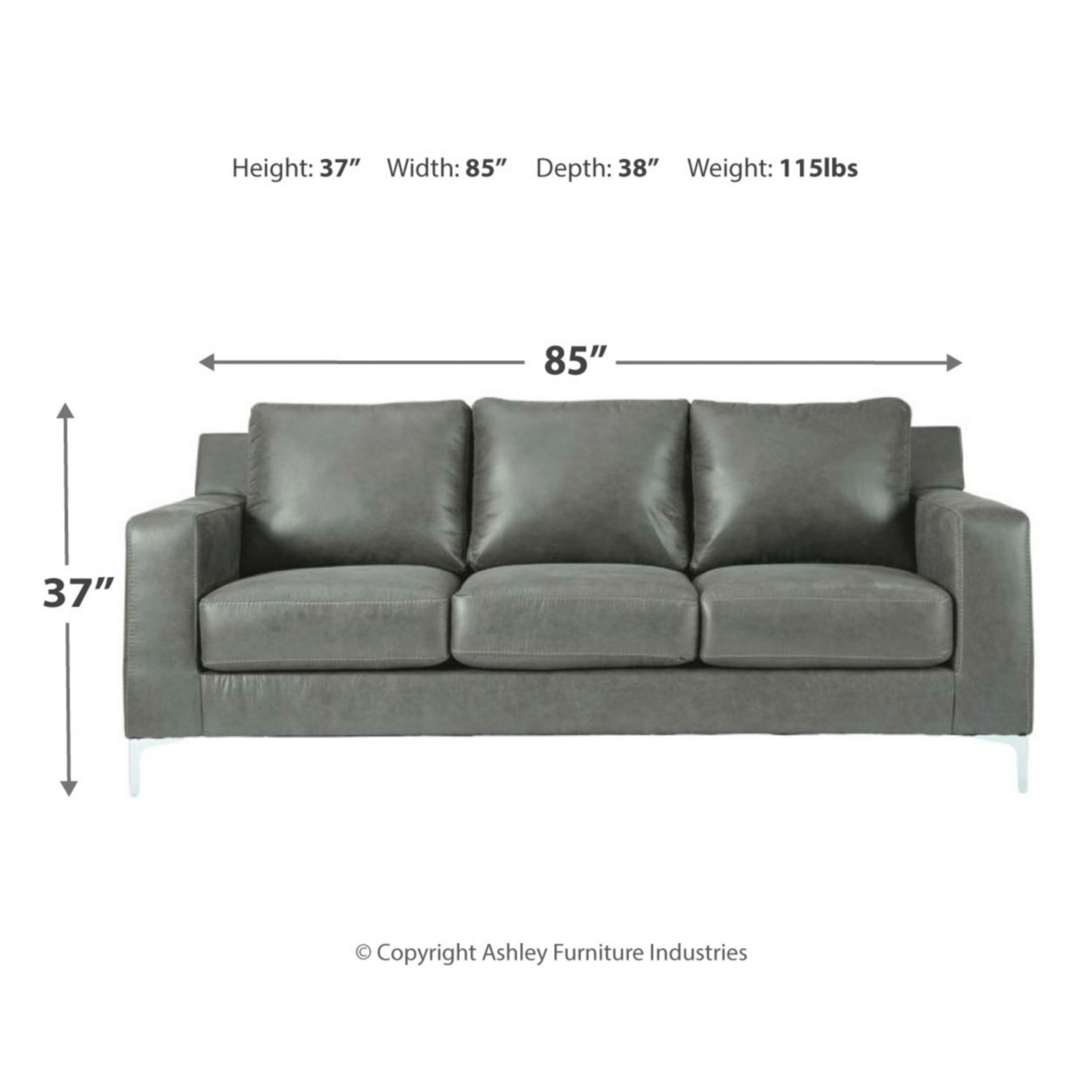 Shop Ryler Sofa Charcoal Free Shipping Today Overstock