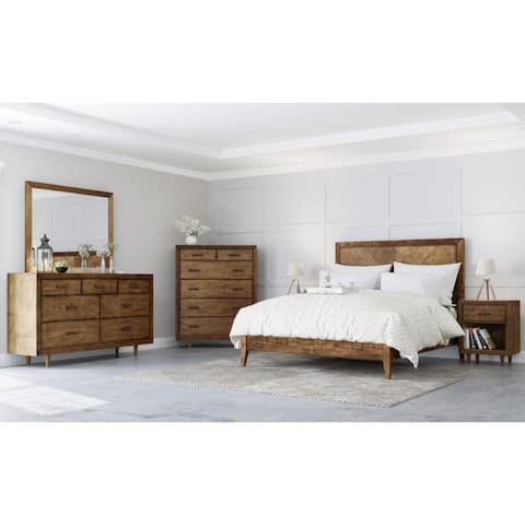 Natural Finish Bedroom Sets Online At Our Best Abbyson Retro Mid Century 6 Piece Bedroom Set