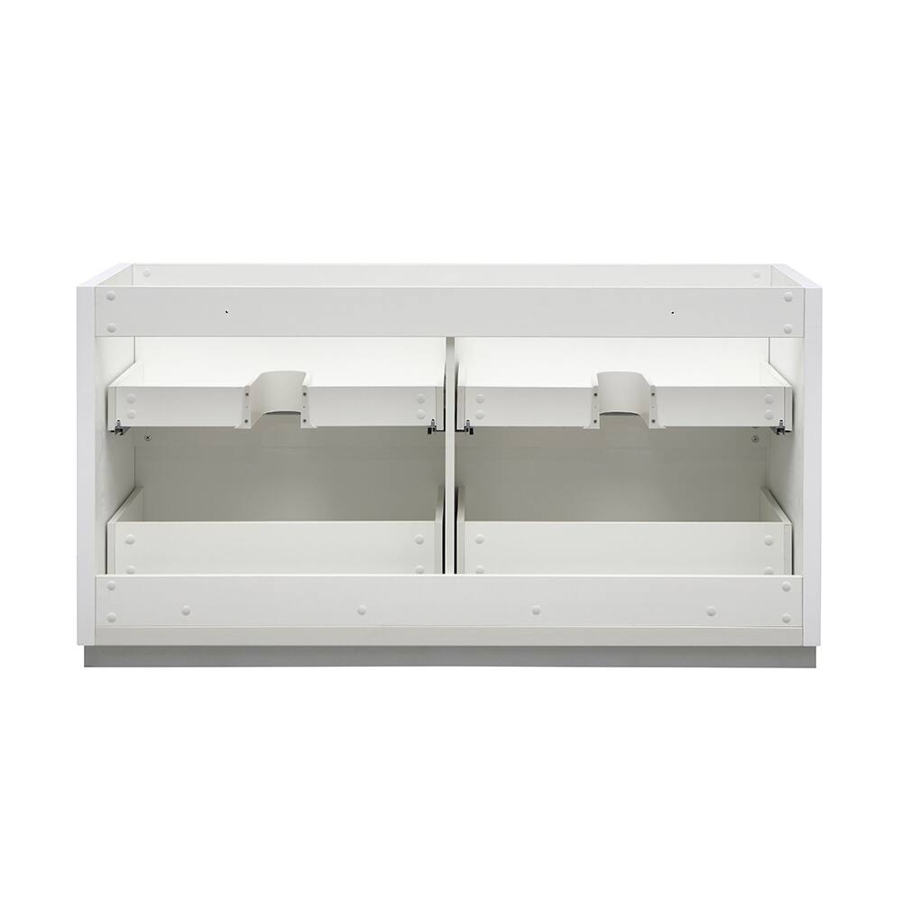 Fresca Valencia 60" Glossy White Free Standing Double Sink Modern Bathroom Cabinet