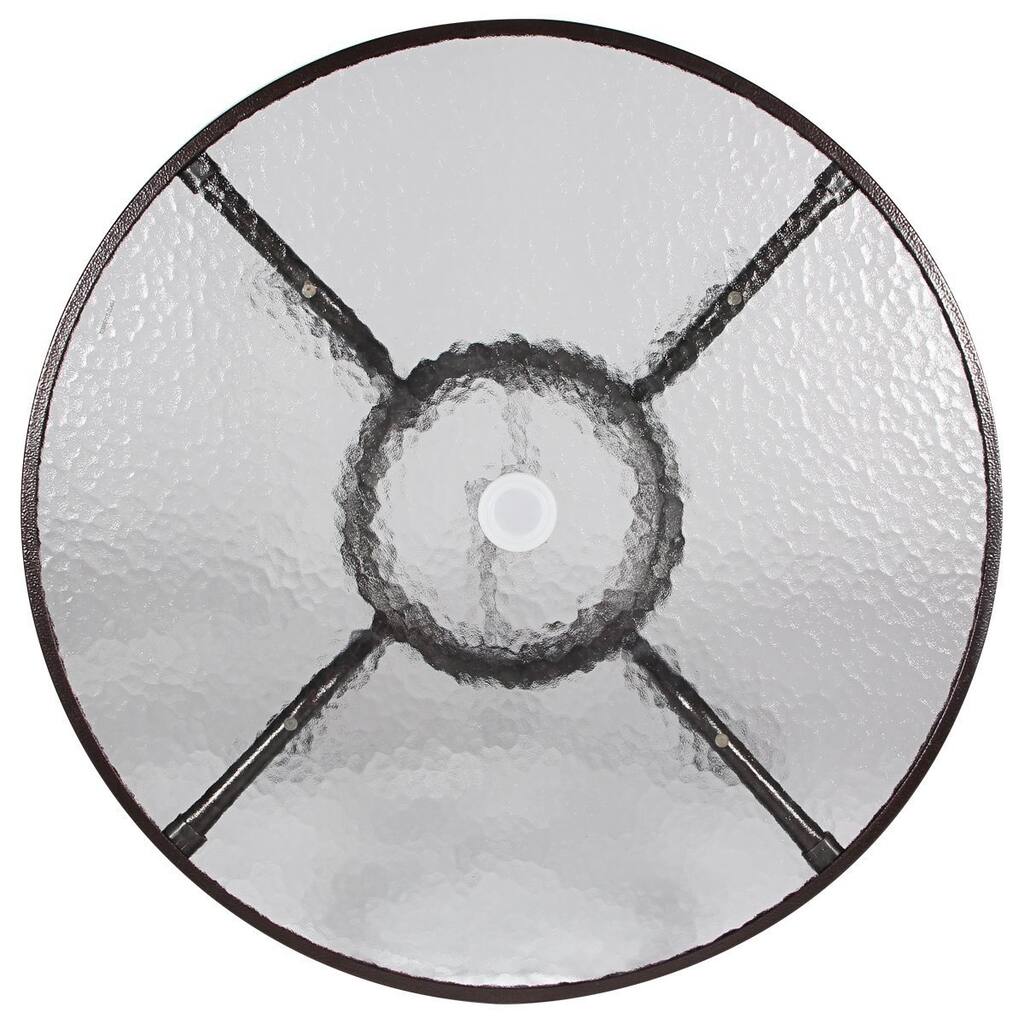 32 x 32" Elisa Tempered Glass Round Outdoor Dining Table