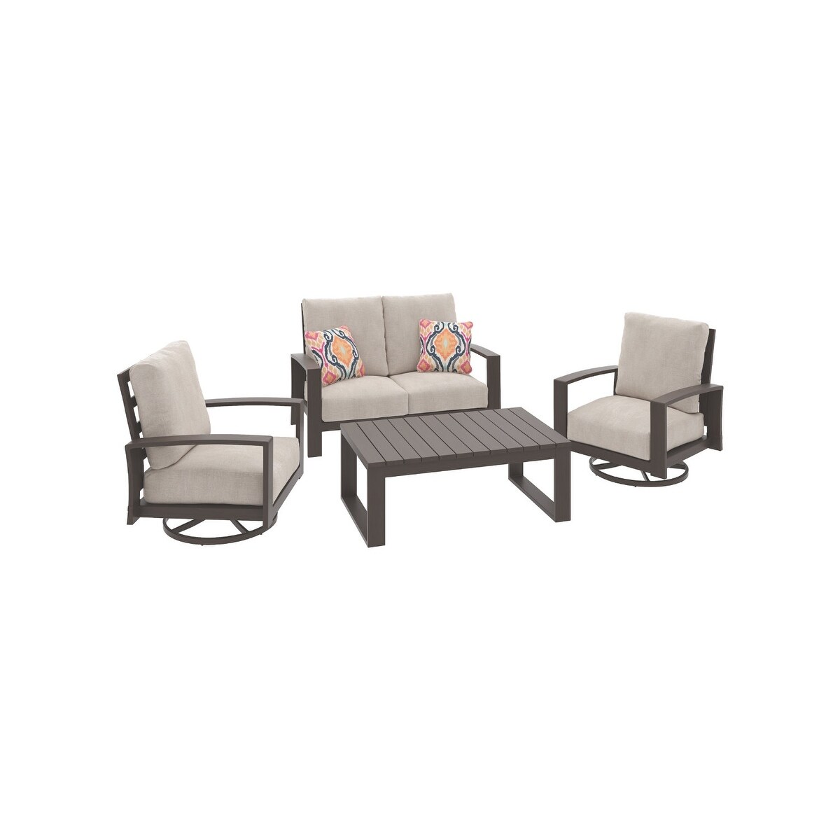 Shop Cordova Reef 4 Piece Outdoor Conversation Set Overstock 27173423