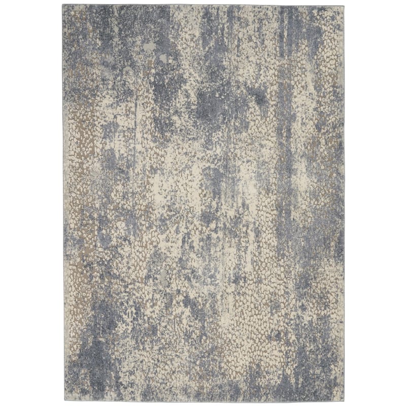 Sahara Rustic Area Rug - 5'3" x 7'3" - Ivory/Slate - Rectangle