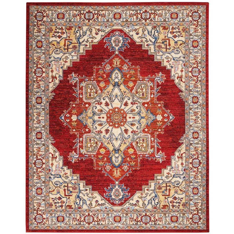 Nourison Majestic Medallion Area Rug - 9'6" x 12'8" - Red