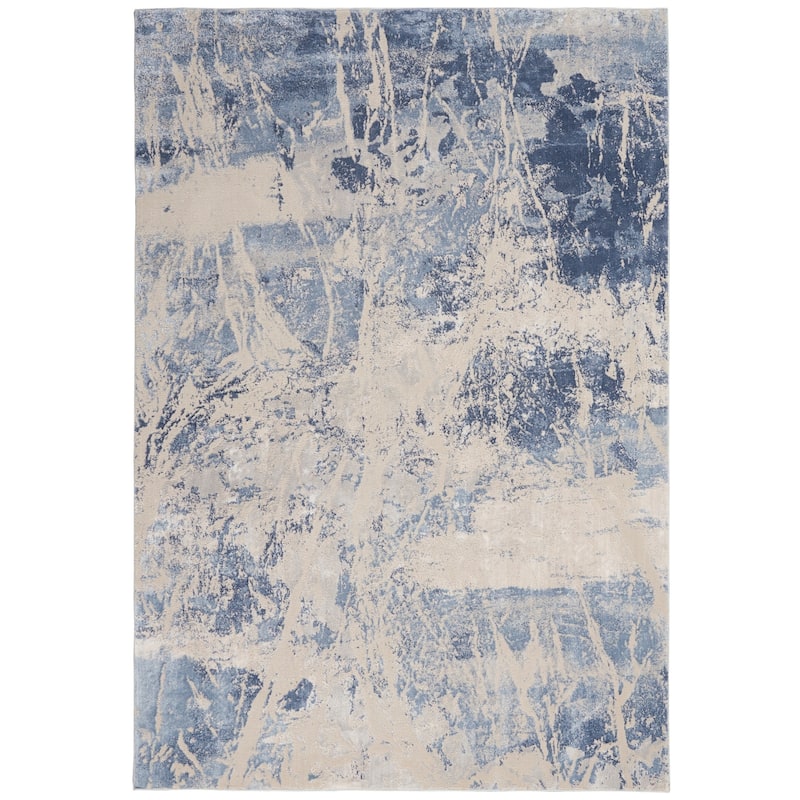 Nourison Sleek Textures Overdyed Area Rug - 7' 10" x 10' 6" - Blue/Cream - Runner/Rectangle