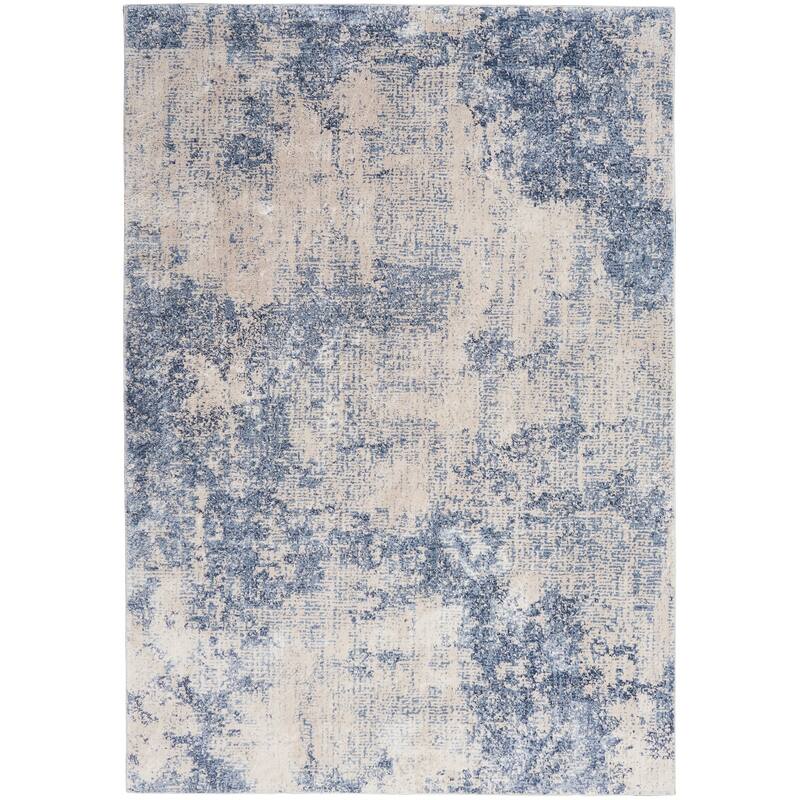 Nourison Sleek Textures Abstract Area Rug - 7'10" x 10'6" - Ivory/Blue - Runner/Rectangle