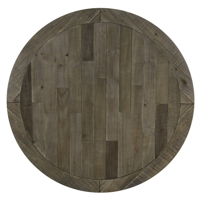 Roundhill Furniture Prato Round 2-tone Blue and Brown Wood Dining Table