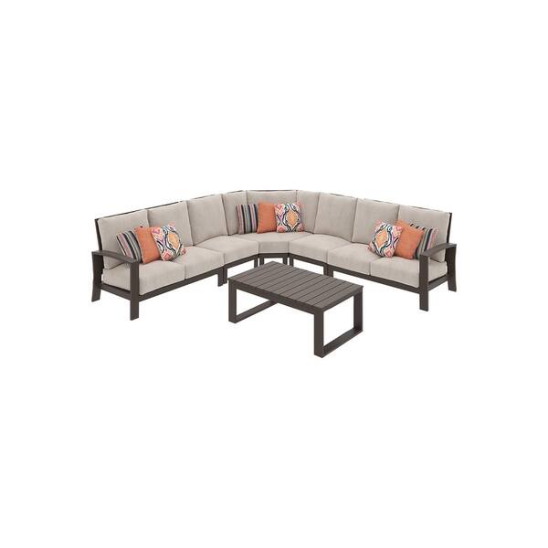 Shop Cordova Reef 6 Piece Outdoor Sectional Set With Cocktail Table On Sale Overstock 27175826