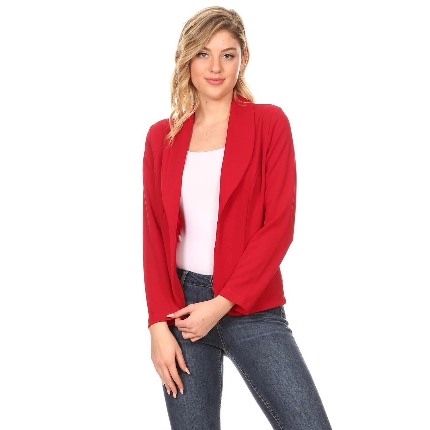long red blazer jacket
