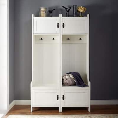 Crosley Fremont 2 Pc Entryway Kit - Two Towers in Distressed White