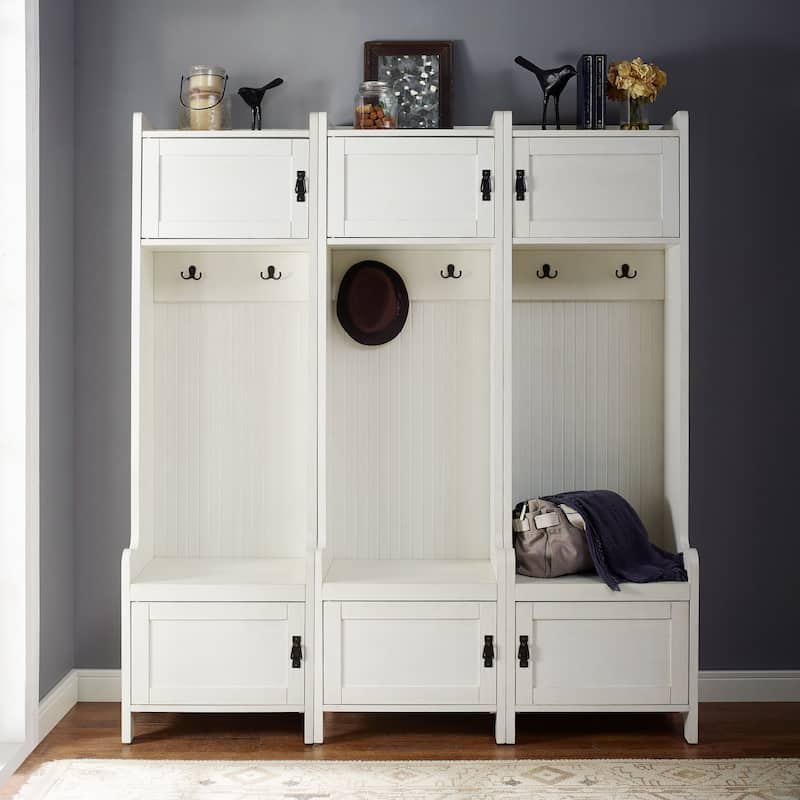 Crosley Fremont 3 Pc Entryway Kit - Three Towers In Distressed White