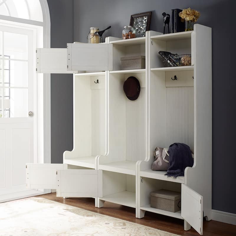 Crosley Fremont 3 Pc Entryway Kit - Three Towers In Distressed White